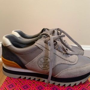 Tory Burch Sawtooth Logo Sneaker Size 6.5 -